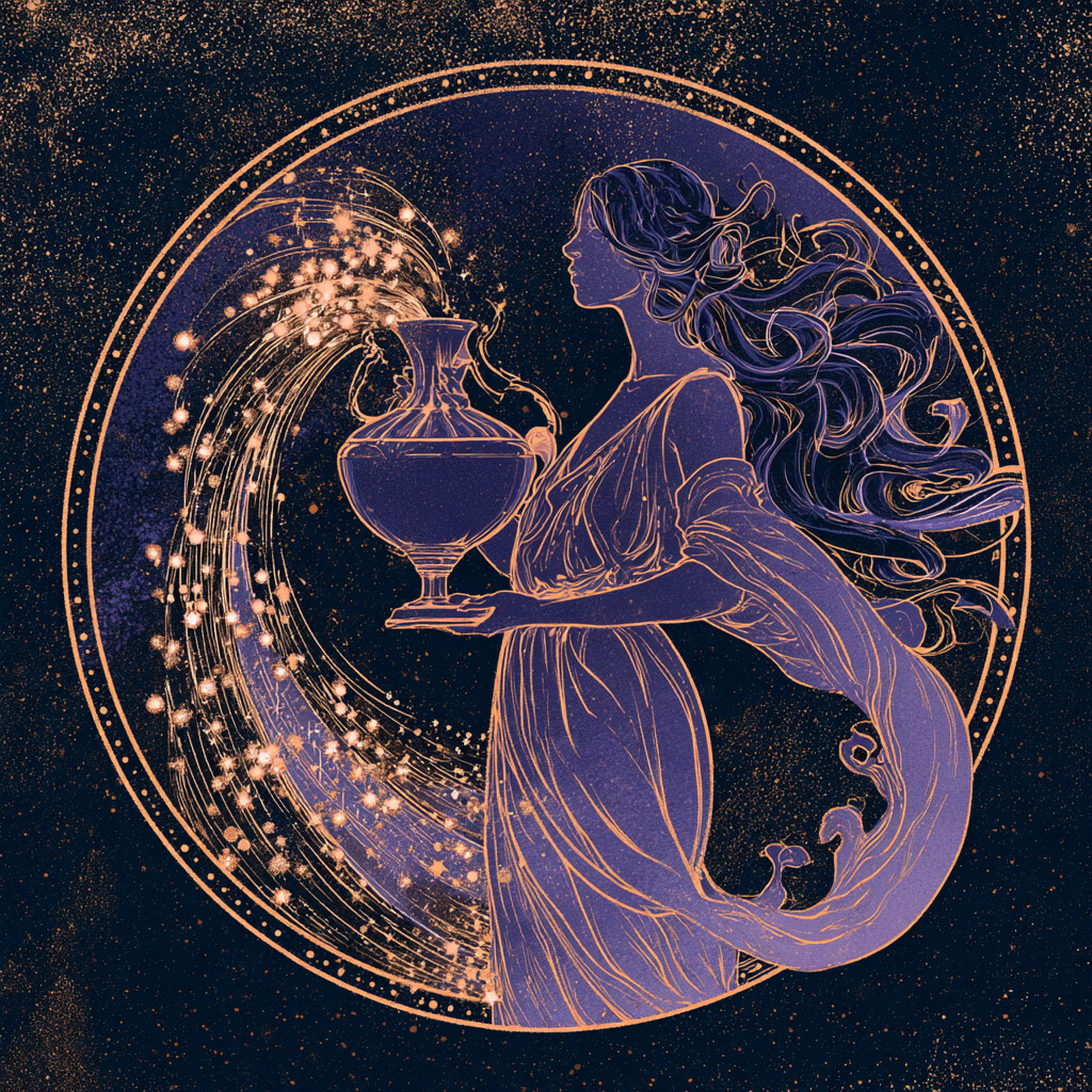 물병자리(Aquarius) 별자리 그림 — 바람의 고정궁, 지배행성 천왕성