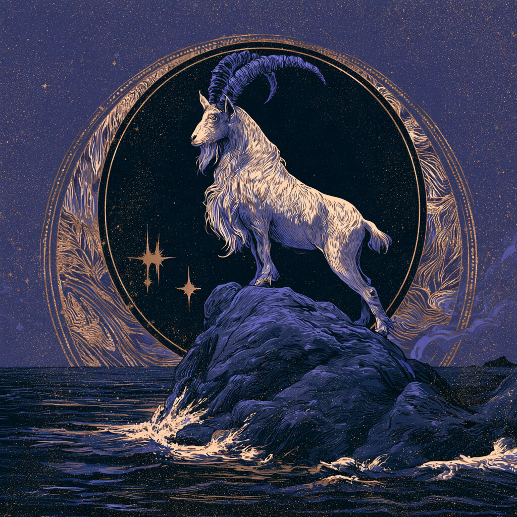 염소자리(Capricorn) 별자리 그림 — 땅의 활동궁, 지배행성 토성