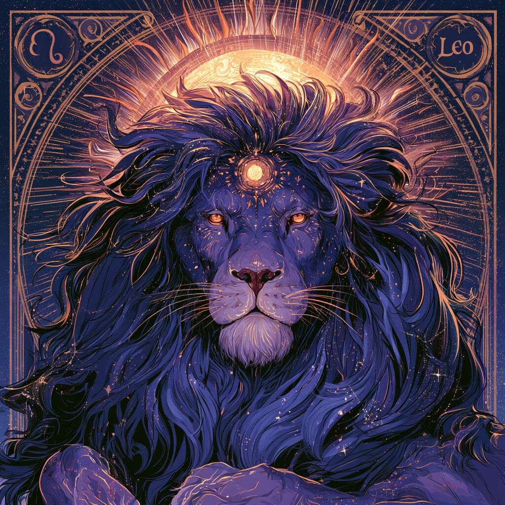 사자자리(Leo) 별자리 그림 — 불의 고정궁, 지배행성 태양