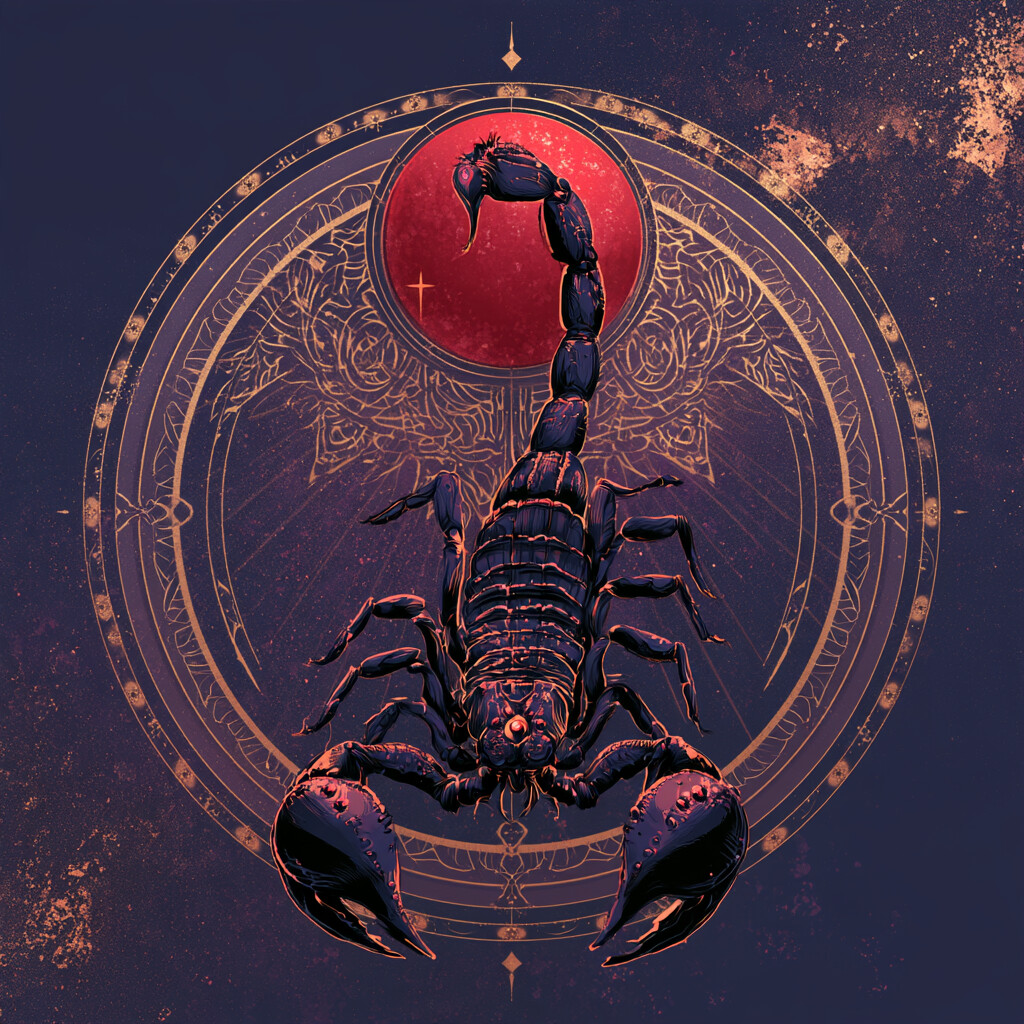 전갈자리(Scorpio) 별자리 그림 — 물의 고정궁, 지배행성 명왕성