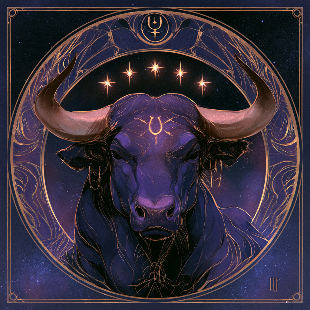 황소자리(Taurus) 별자리 그림 — 땅의 고정궁, 지배행성 금성