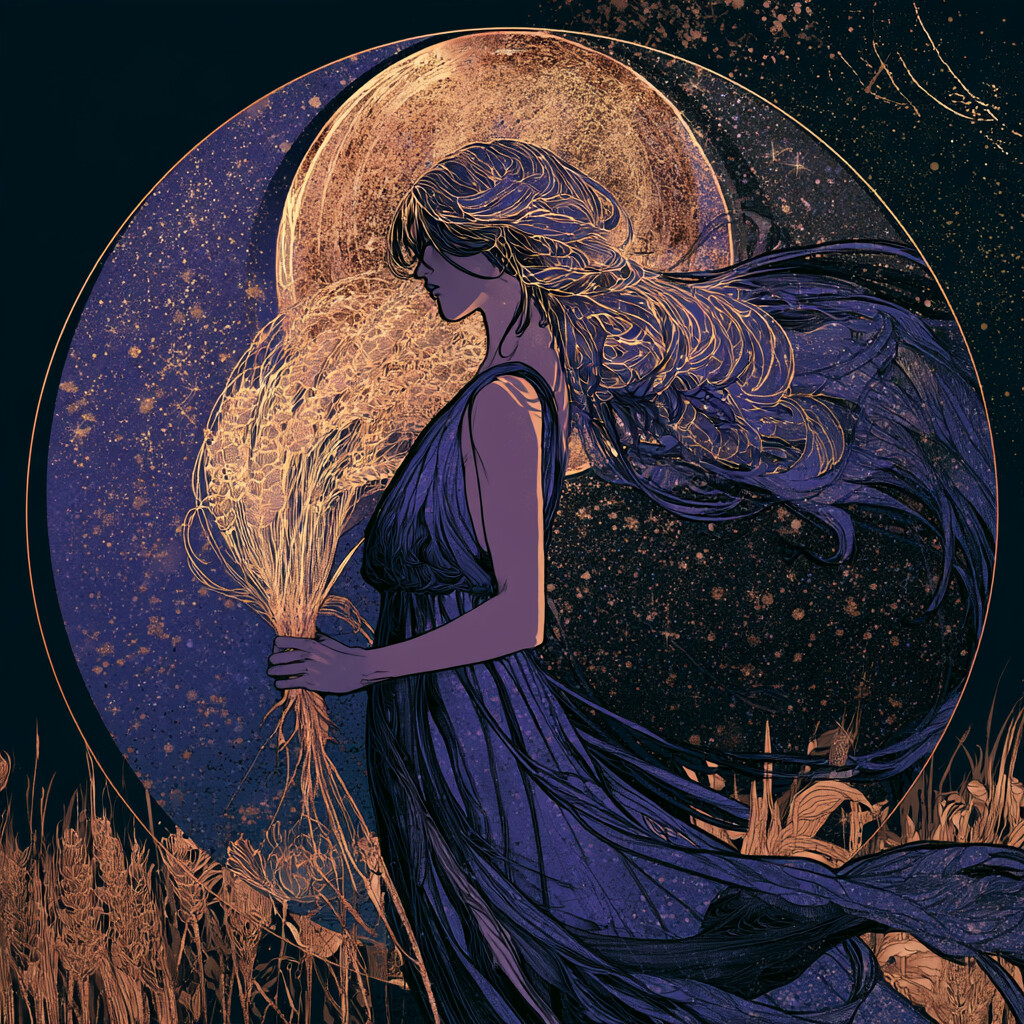 처녀자리(Virgo) 별자리 그림 — 땅의 변통궁, 지배행성 수성